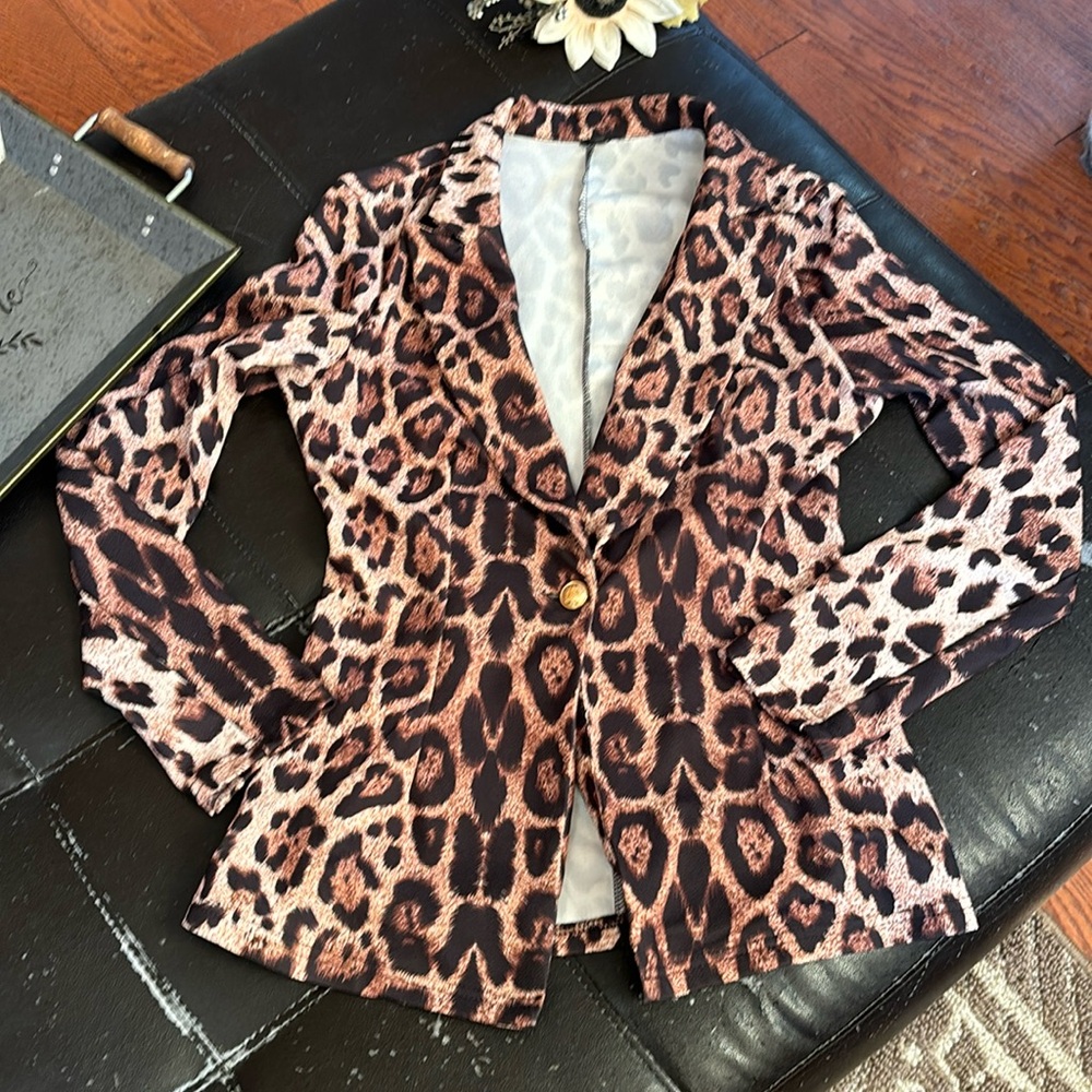 SHEIN leopard jacket- size small